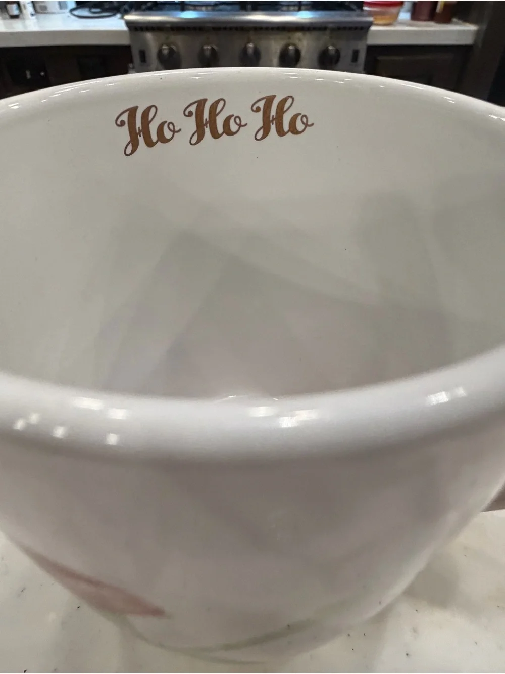 White Ceramic Mug with Gold Letter K and Red Accent